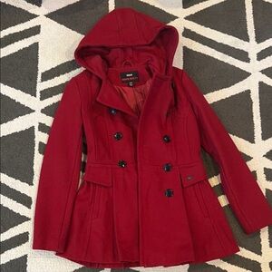 Miss Sixty Red Wool Coat, XS